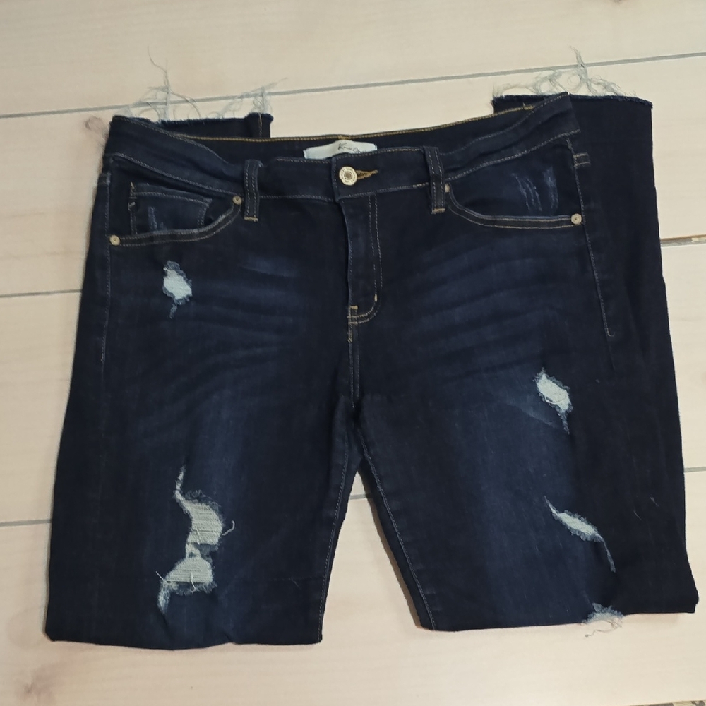 KanCan Dark Blue Distressed Skinny Jeans